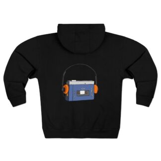 Personal Cassette Player - Unisex Full Zip Hoodie, logo front